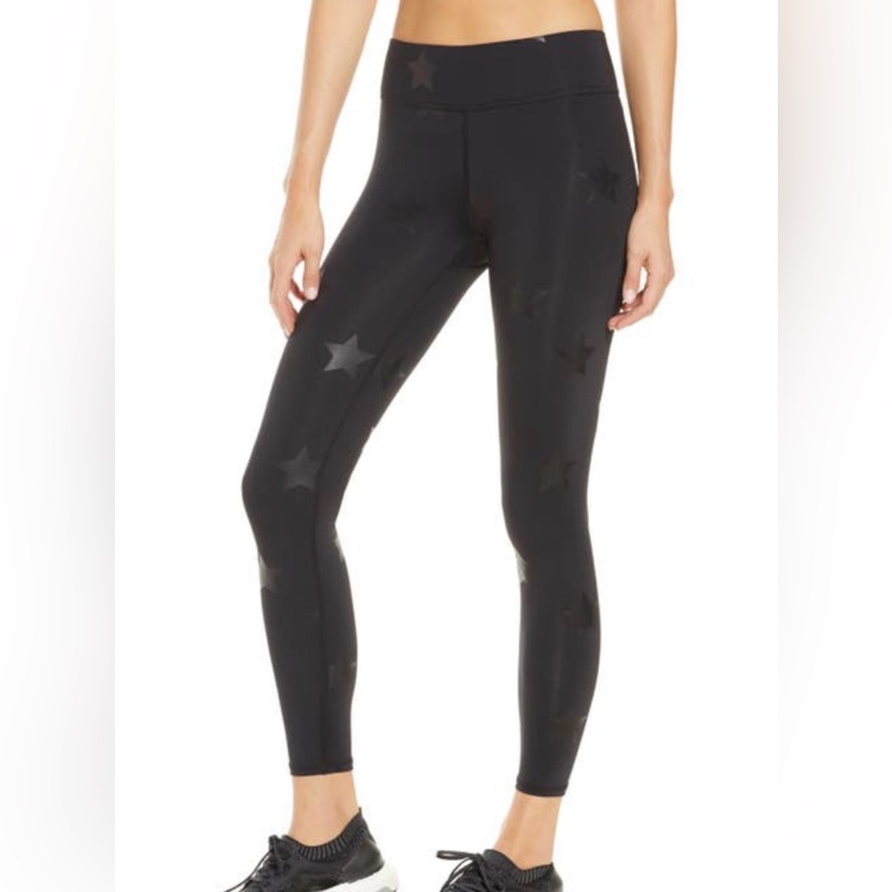 Terez Black Star-Print High-Waist Leggings